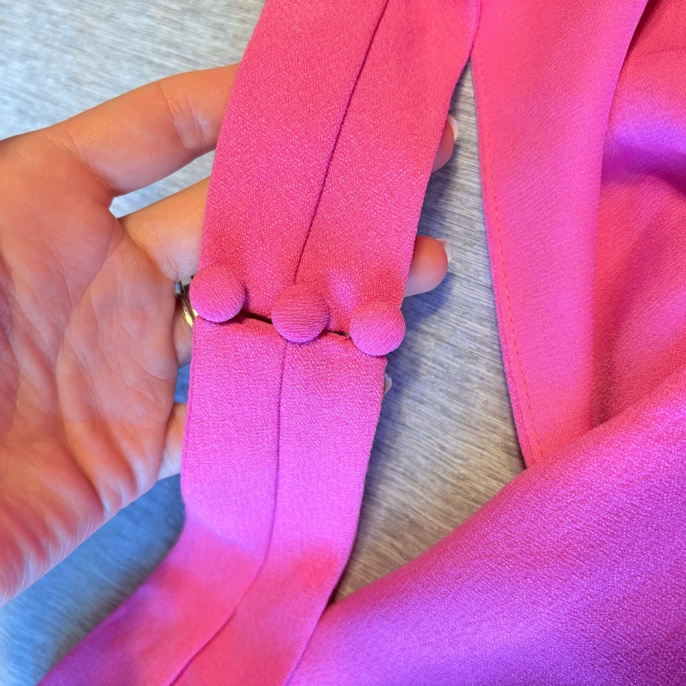 NWOT Vestique Pink Tulip Skirt Open Back Halter Dress - Picture 5 of 10